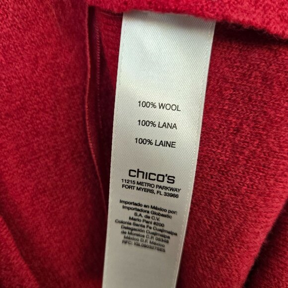Chico's 100% Wool Longline Sleeveless Duster Cardigan Sweater Size Chico's 3/XL - Picture 6 of 6